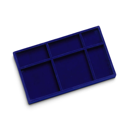 ANNEBRAUNER Velour Smykkebakke 6 Sektioner Blue