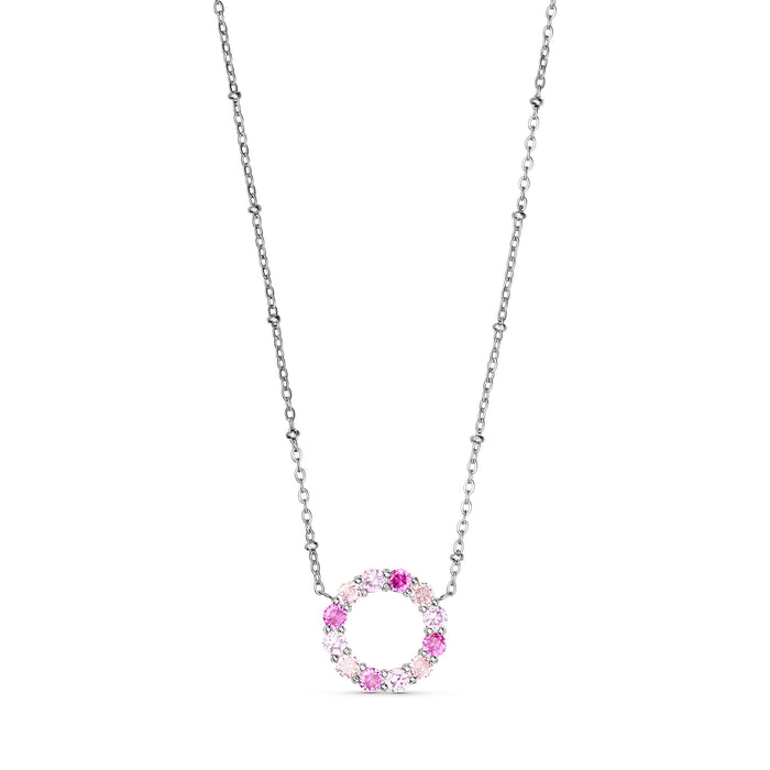 ANNEBRAUNER Big Pink/Rose Circle Halskæde