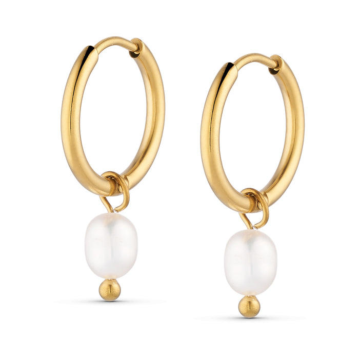 ANNEBRAUNER Creole Pearl 18K Guldbelagt