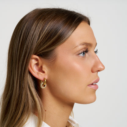 ANNEBRAUNER Lausanne Clear Øreringe 18K Guldbelagt