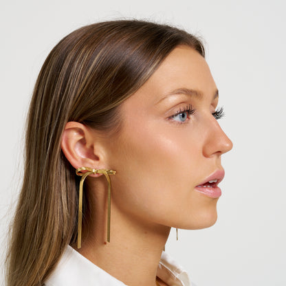 ANNEBRAUNER Snake Bow Øreringe 18K Guldbelagt