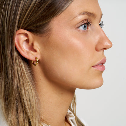 ANNEBRAUNER Golden Sun Creole 15 mm Øreringe 18K Guldbelagt