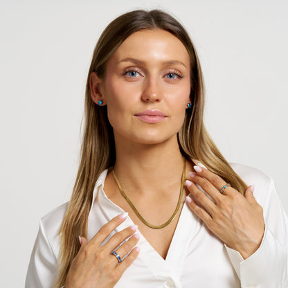 ANNEBRAUNER Waterdrop Blue Topaz Øreringe 18K Guldbelagt