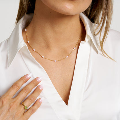 ANNEBRAUNER Classic Pearl Halskæde 18K Guldbelagt