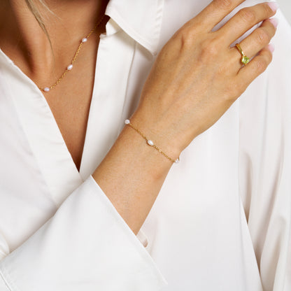 ANNEBRAUNER Classic Pearl Armbånd 18K Guldbelagt