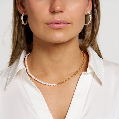 ANNEBRAUNER Pearl Chain Halskæde 18K Guldbelagt