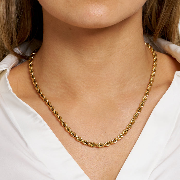 ANNEBRAUNER Swirl 5 mm Halskæde 18K Guldbelagt