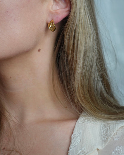 ANNEBRAUNER Four Creole Big Øreringe 18K Guldbelagt