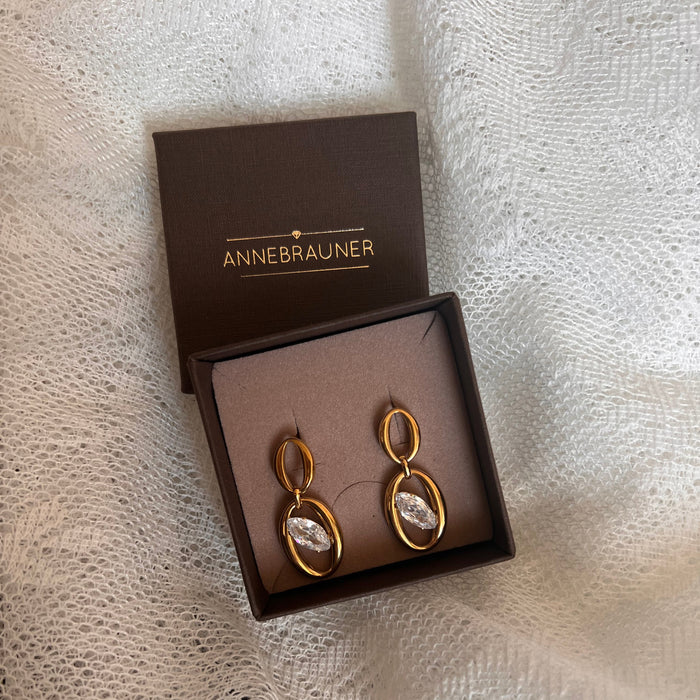 ANNEBRAUNER Kennedy Zirconia Øreringe 18K Guldbelagt
