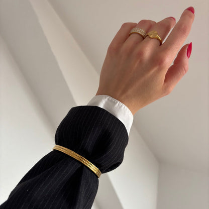 ANNEBRAUNER Classic Bangle Armbånd 18K Guldbelagt