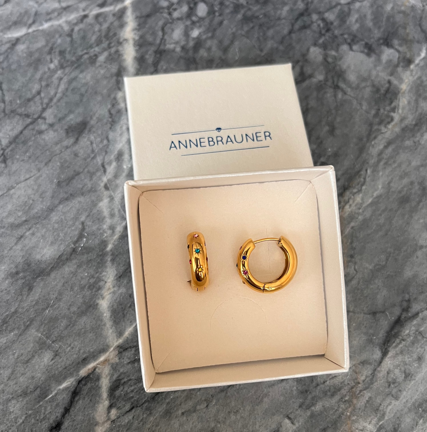 ANNEBRAUNER Chunky Multicolor Øreringe 18K Guldbelagt