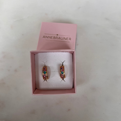ANNEBRAUNER Creole Sparkling Pink/Violet 18K Guldbelagt