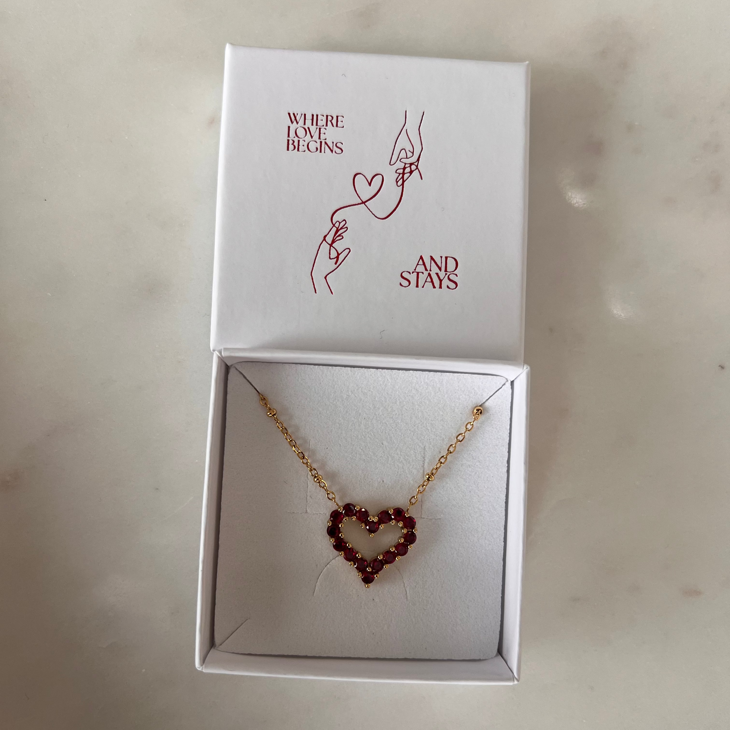 ANNEBRAUNER Big Red Heart Limited Edition Halskæde 18K Guldbelagt