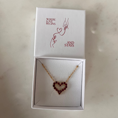 ANNEBRAUNER Big Red Heart Limited Edition Halskæde 18K Guldbelagt