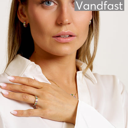 ANNEBRAUNER Alliance Green/Pink Mix Ring 18K Guldbelagt