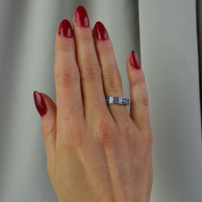 ANNEBRAUNER Alliance Pink/Blue Topaz Mix Ring