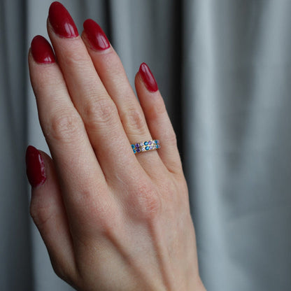 ANNEBRAUNER Alliance Pink/Blue Topaz Mix Ring 18K Guldbelagt