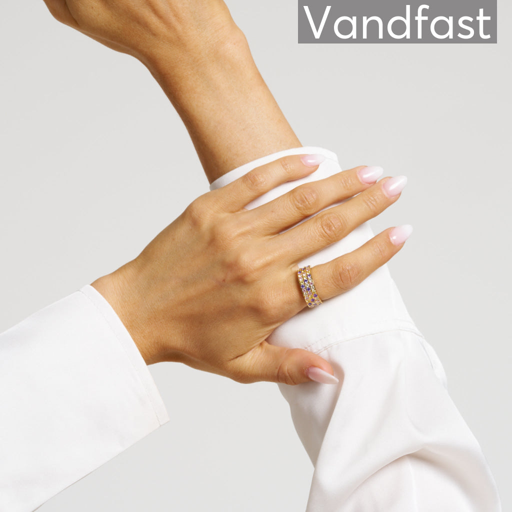 ANNEBRAUNER Alliance Purple/Yellow Mix Ring 18K Guldbelagt