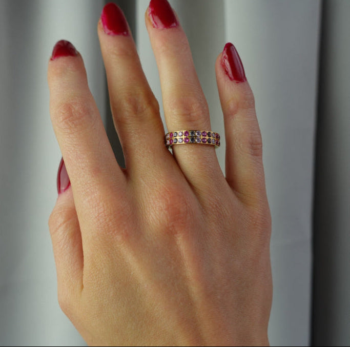 ANNEBRAUNER Alliance Rose/Pink Mix Ring 18K Guldbelagt