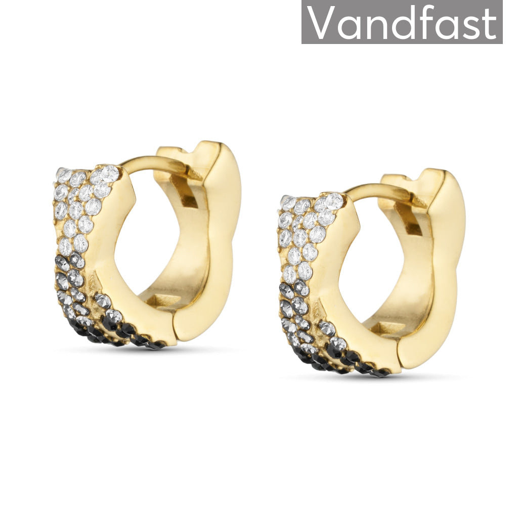 ANNEBRAUNER Alma Zirconia Black/White Mix Small Øreringe 18K Guldbelagt