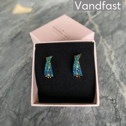 ANNEBRAUNER Alma Zirconia Blue Mix Big Øreringe 18K Guldbelagt