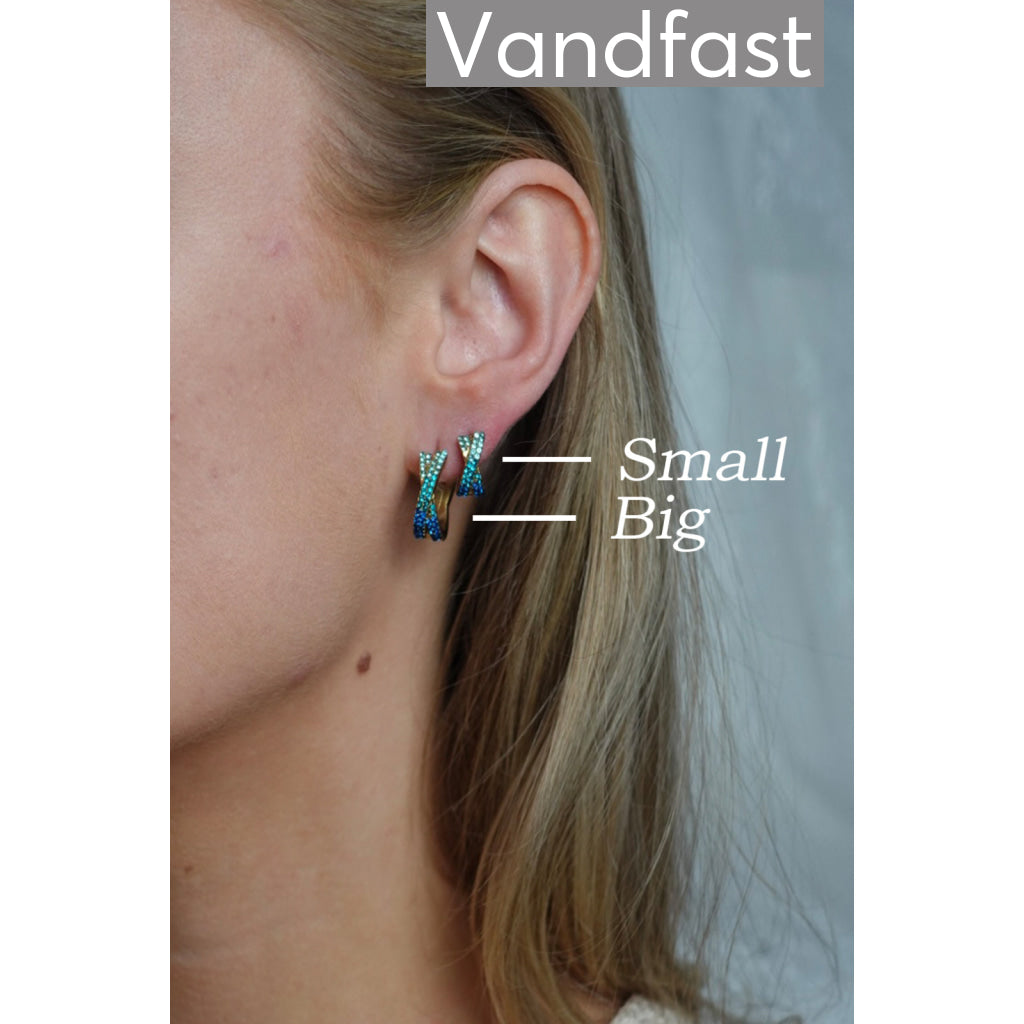 ANNEBRAUNER Alma Zirconia Blue Mix Big Øreringe 18K Guldbelagt