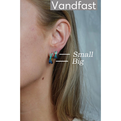 ANNEBRAUNER Alma Zirconia Blue Mix Big Øreringe 18K Guldbelagt