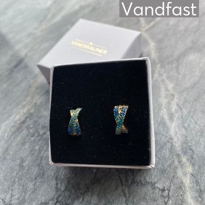 ANNEBRAUNER Alma Zirconia Blue Mix Small Øreringe 18K Guldbelagt