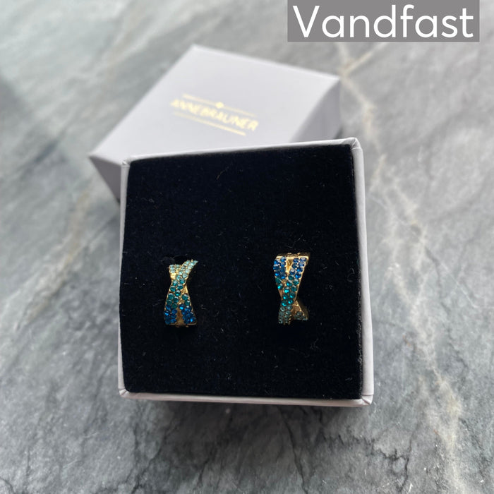 ANNEBRAUNER Alma Zirconia Blue Mix Small Øreringe 18K Guldbelagt