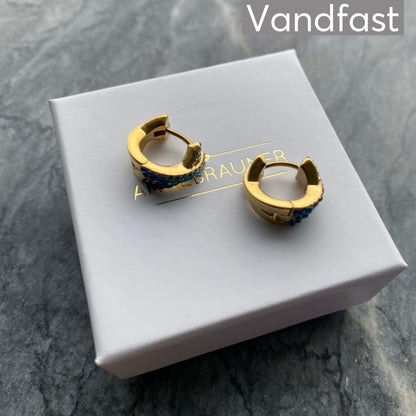 ANNEBRAUNER Alma Zirconia Blue Mix Small Øreringe 18K Guldbelagt