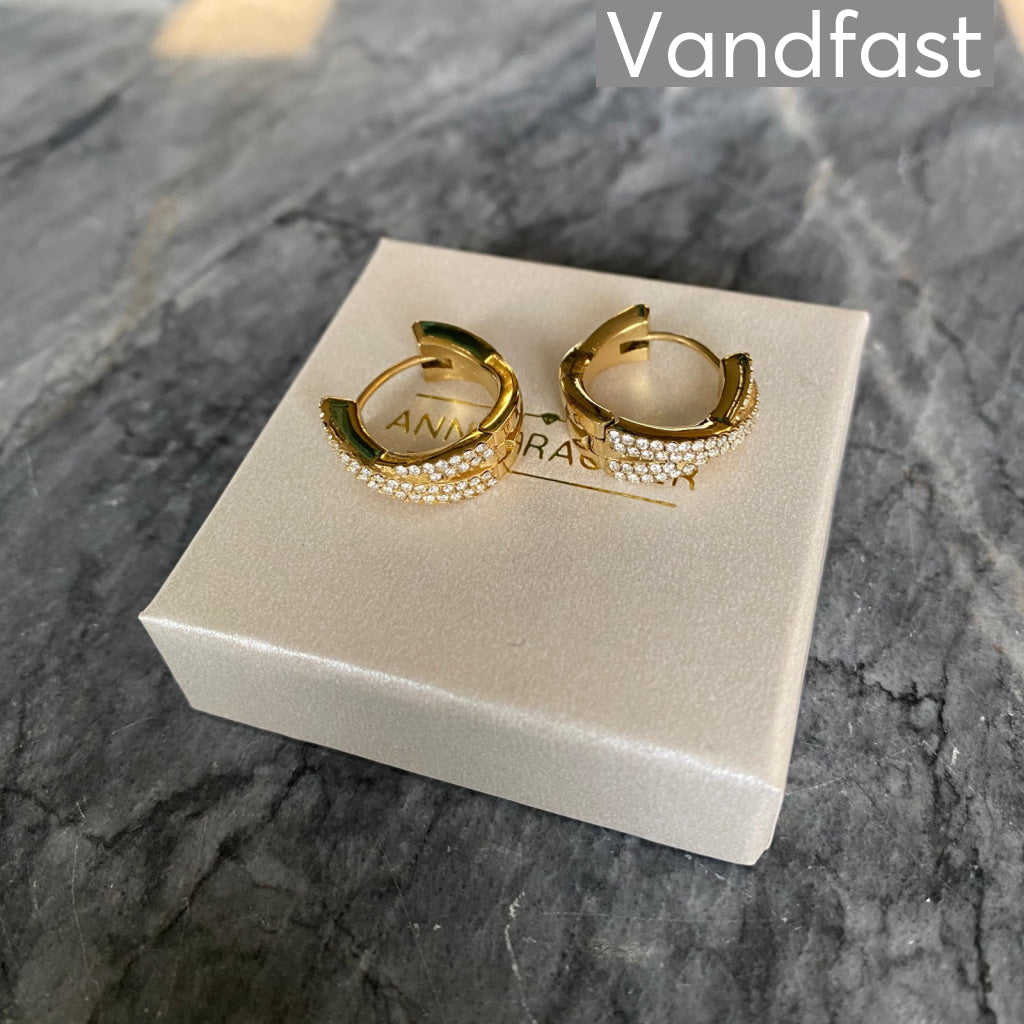 ANNEBRAUNER Alma Zirconia Creole Øreringe 18K Guldbelagt