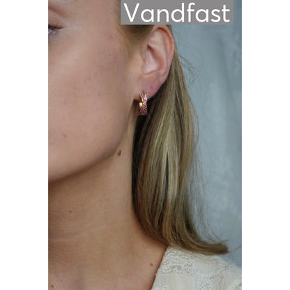 ANNEBRAUNER Alma Zirconia Pink Mix Big Øreringe 18K Guldbelagt