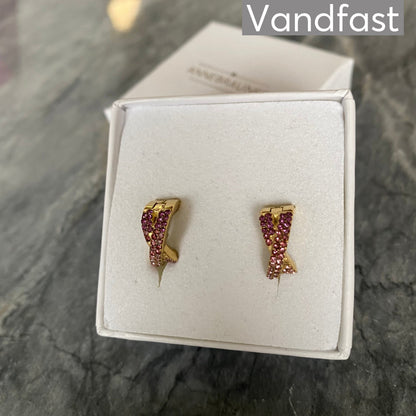ANNEBRAUNER Alma Zirconia Pink Mix Small Øreringe 18K Guldbelagt