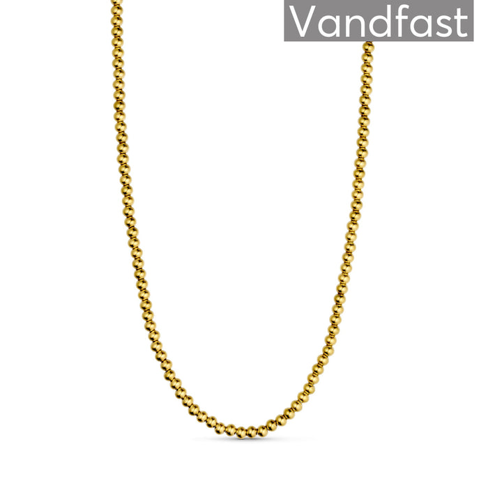 ANNEBRAUNER Ball Halskæde 5 mm 18K Guldbelagt