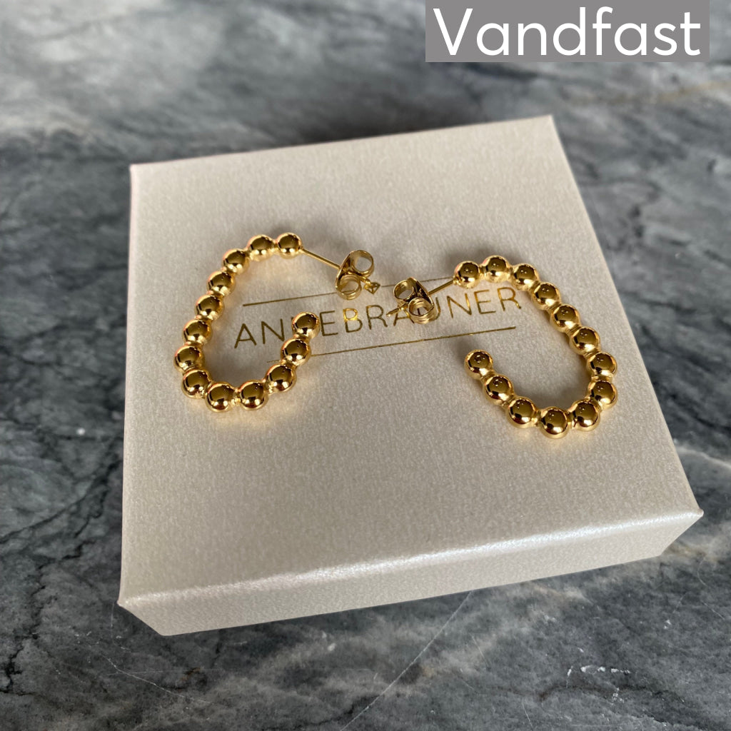 ANNEBRAUNER Ball Hoops Øreringe 18K Guldbelagt