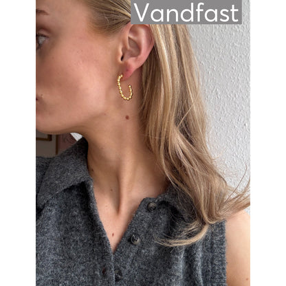 ANNEBRAUNER Ball Hoops Øreringe 18K Guldbelagt - Ørering