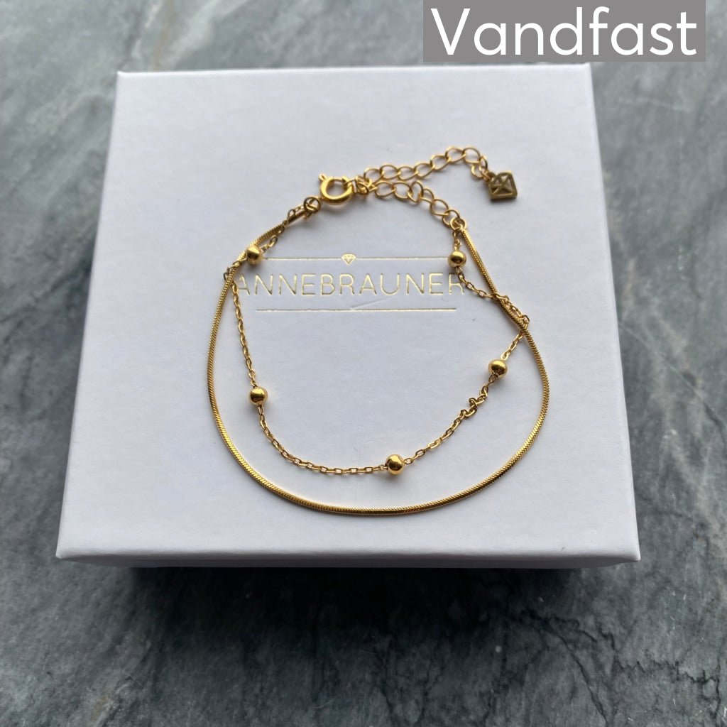ANNEBRAUNER Ball Mix Snake Armbånd 18K Guldbelagt