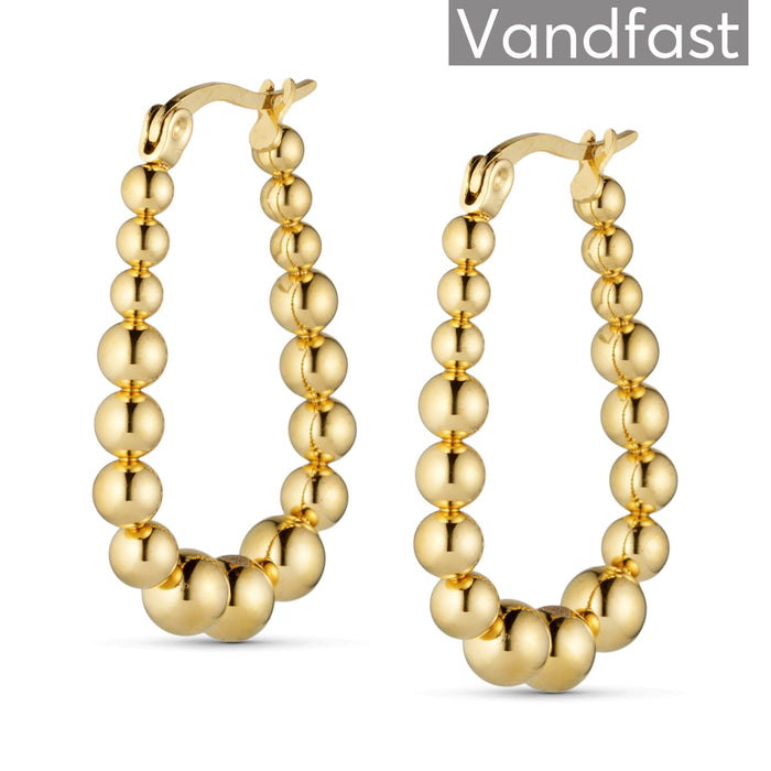 ANNEBRAUNER Ball Oval Øreringe 18K Guldbelagt