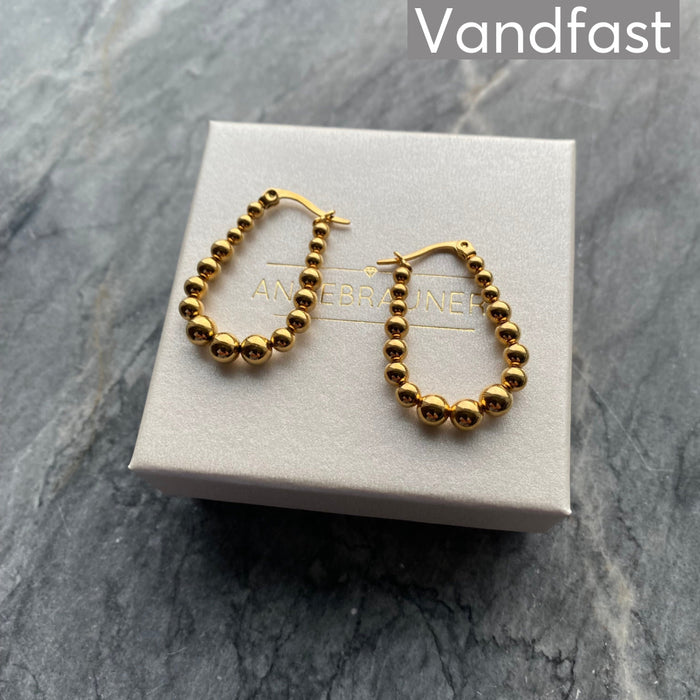ANNEBRAUNER Ball Oval Øreringe 18K Guldbelagt