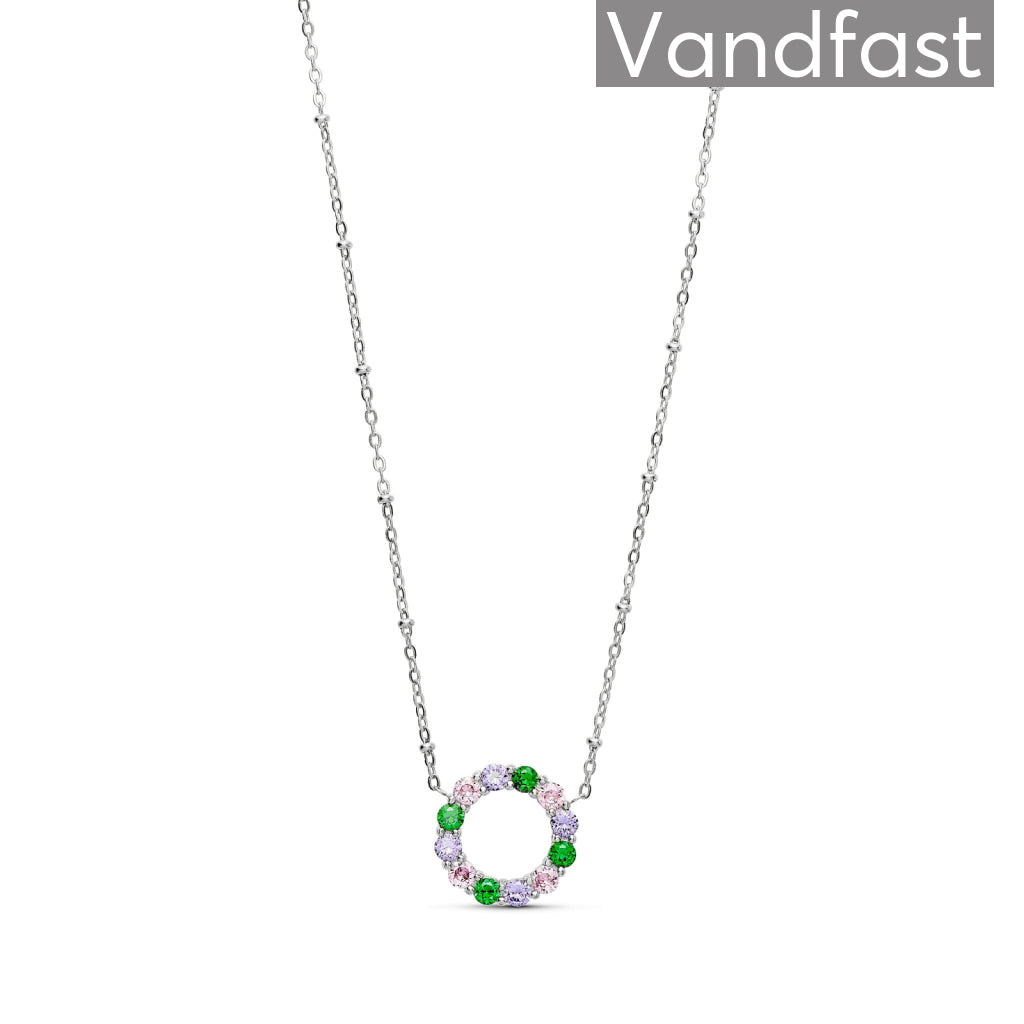 ANNEBRAUNER Big Green/Pink Circle Necklace