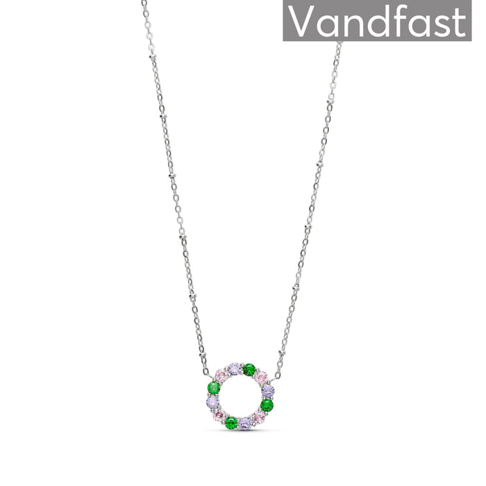 ANNEBRAUNER Big Green/Pink Circle Necklace