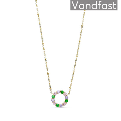 ANNEBRAUNER Big Green/Pink Circle Necklace