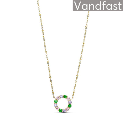 ANNEBRAUNER Big Green/Pink Circle Necklace