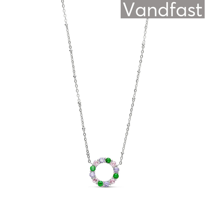 ANNEBRAUNER Big Green/Pink Circle Necklace