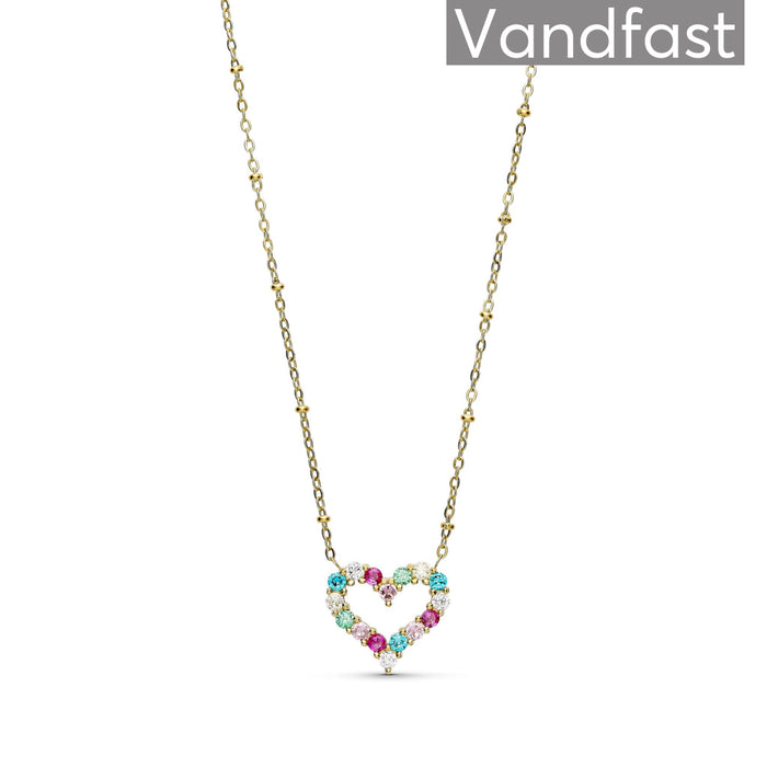 ANNEBRAUNER Big Heart Necklace Rose/Pink