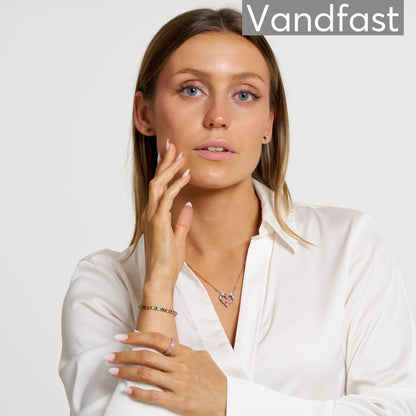 ANNEBRAUNER Big Heart Rose/Pink Halskæde 18K Guldbelagt