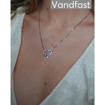 ANNEBRAUNER Big Heart Rose/Pink Halskæde