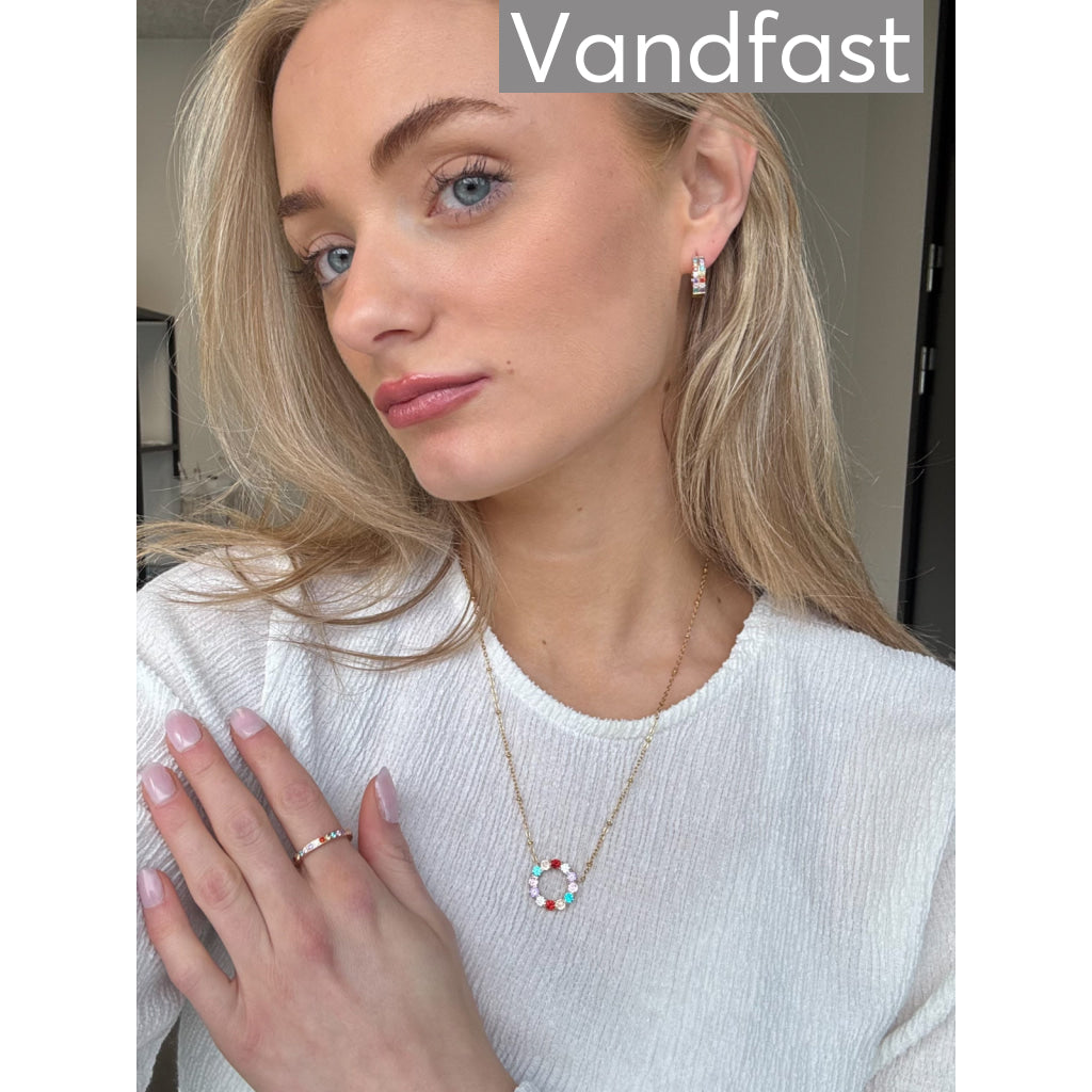 ANNEBRAUNER Big Multicolor Circle Halskæde 18K Guldbelagt - Halskæde