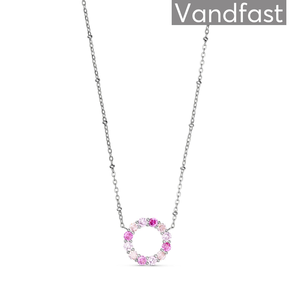 ANNEBRAUNER Big Pink/Rose Circle Halskæde