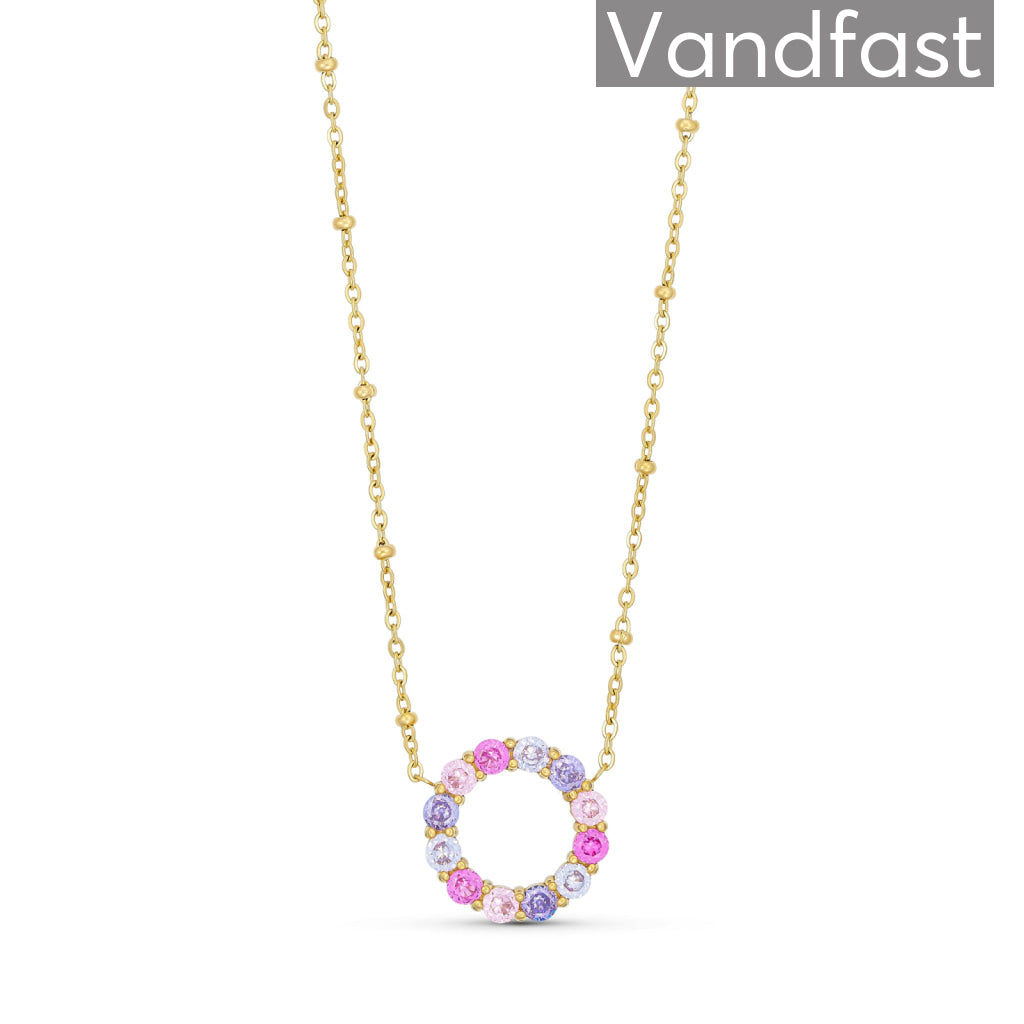 ANNEBRAUNER Big Rose/Violet Mix Circle Necklace